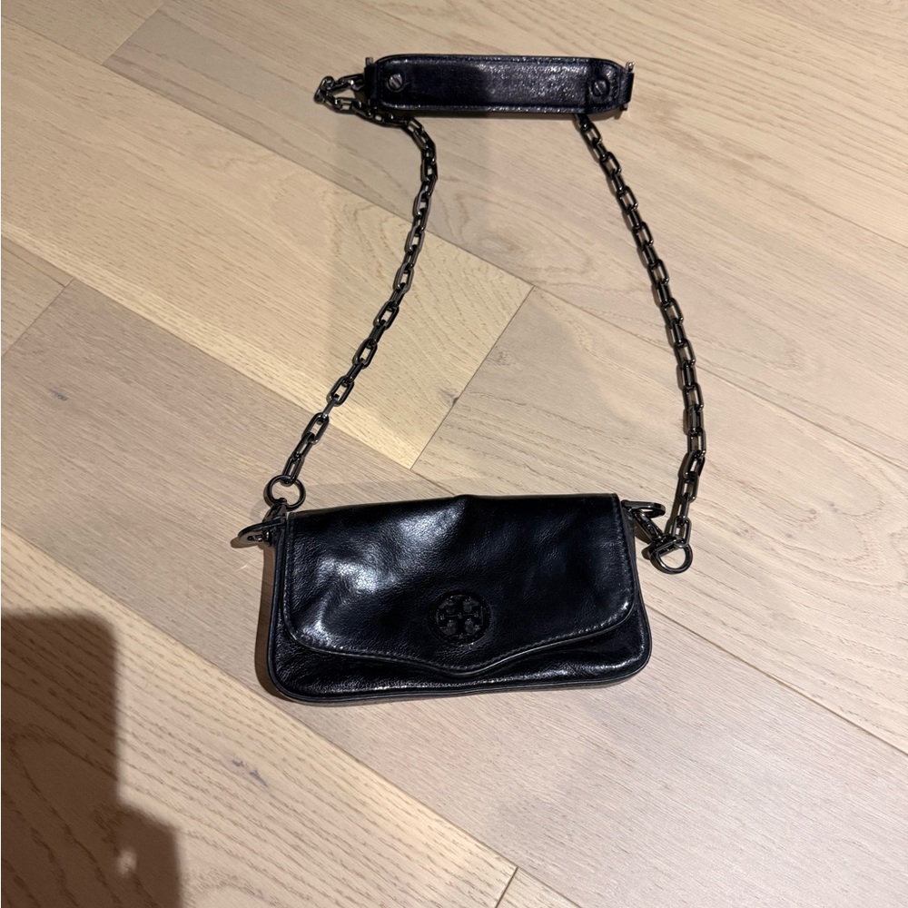 Tory Burch Black Leather Chain Crossbody Bag